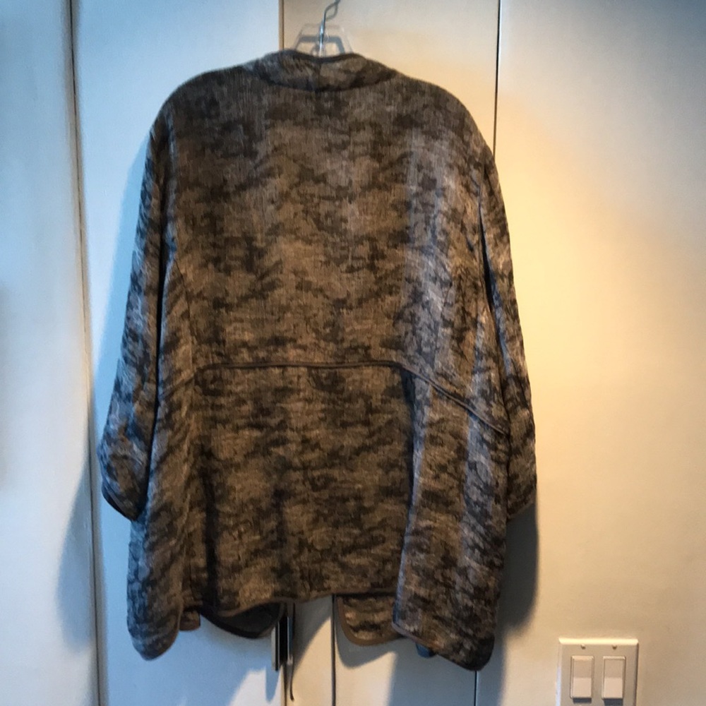 Eileen Fisher Gray Linen-Blend Open-Front Jacket - Picture 4 of 7